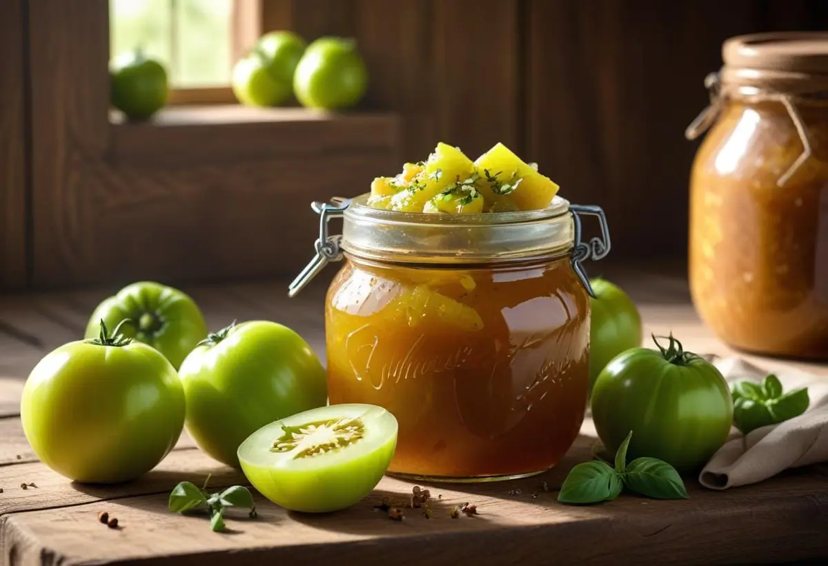 Skapa smakrik marmelad av gröna tomater! illustration